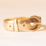Victorian belt-shaped ring with 9K yellow gold buckle, 1855-1856