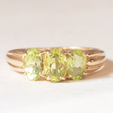 Vintage-Trilogie aus 9-karätigem Gelbgold mit Peridoten (ca. 1 Karat), Jahr 1997