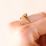 Anello vintage in oro giallo 14K con diamanti di taglio brillante (0.30ctw ca.), anni ‘70