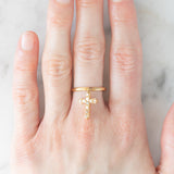 Anello vintage in oro giallo 18K con pendente a croce con diamanti di taglio brillante (0.30ctw), anni ‘90