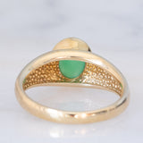 Anello a fascia vintage in oro giallo 9K con crisoprasio, anni ‘80