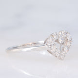 Anello a cuore vintage in platino con diamanti (0.50ctw), anni ‘90