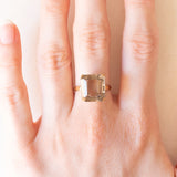 Vintage-Cocktailring aus 18 Karat Gelbgold mit Rauchquarz (ca. 7 Karat), 60er/70er Jahre