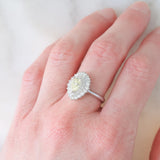 Anello ballerina vintage in platino con diamante fancy yellow (0.79ct) e diamanti (0.53ctw), anni ‘90