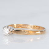 Vintage-Solitär aus 9 Karat Gelbgold mit Diamant im Brillantschliff (ca. 0.15 ct), 1990