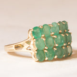 Vintage-Ring aus 14-karätigem Gelbgold mit Smaragden (ca. 2.70 Karat), 80er Jahre