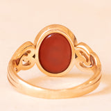 Vintage 14K Gelbgold gravierter Karneol-Siegelring, 60er Jahre