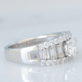 Anello a fascia in platino con diamanti (1.33ctw), anni ‘80