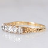 Veretta antica in oro giallo e bianco 14K con diamanti di taglio brillante (0.50ctw ca.), anni ‘30
