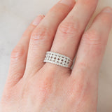 Anello a fascia vintage in platino con diamanti (1.05ctw), anni ‘70/‘80