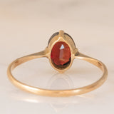 Solitario antico in oro giallo 9K con granato (1.10ct ca.), anni ‘10/‘20