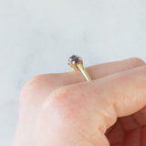 Trilogía vintage de oro amarillo de 14 quilates con amatistas (aprox. 0.90 cts), década de 90