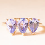 Trilogy in 10K yellow gold with tanzanites (approx. 1.50ctw), year 2015