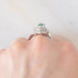 Anello ballerina moderno in platino con tormalina Paraiba (1.26ct) e diamanti (1.36ctw), anni ‘2000