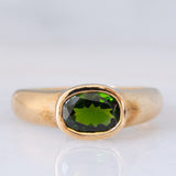 Solitario vintage in oro giallo 9K con cromodiopside (1ct ca.), anni ‘80