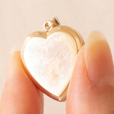 Herzförmiger Vintage-Fotoanhänger mit 9-karätiger Gelbgoldfolie auf Metall, 70er Jahre