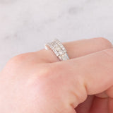 Anello a fascia vintage in platino con diamanti (1ctw), anni ‘80