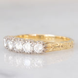Antique 14K yellow gold ring with brilliant cut diamonds (0.54ctw approx.), 30s