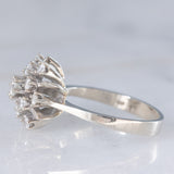 Anello a fiocco di neve in oro bianco 14K con diamanti di taglio brillante (0.50ctw ca.), anni ‘70