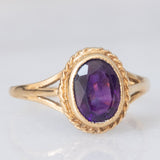 Anello da cocktail vintage in oro giallo 9K con ametista (1ct ca.), anno 1991