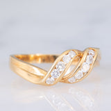 Anello vintage in oro giallo 18K con diamanti (0.20ctw ca.), anni ‘70
