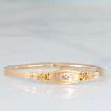 Bracciale rigido antico in oro giallo 9K con diamante di taglio rosetta, primi del ‘900