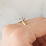 Anello vintage in oro giallo e bianco 9K con tanzaniti (0.25ctw ca.) e diamanti, anni ‘90