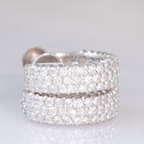 Orecchini vintage a cerchio in platino con diamanti (1ctw)