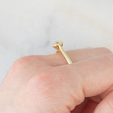 Solitaire vintage en or jaune 14 carats et diamants taillés en brillant (env. 0.45 ct), années 70