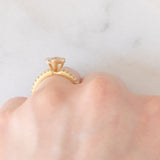 Anello a fiore in oro giallo 18K con diamanti di taglio brillante (1ctw), anni ‘70/‘80