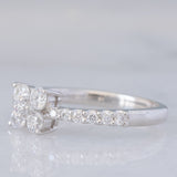 Anello a fiore vintage in platino con diamanti di taglio brillante (0.45ctw), anni ‘90