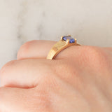 Solitario vintage in oro giallo 9K con tanzanite (0.70ct ca.)