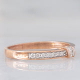 Anello vintage in oro rosa 9K con diamanti (0.20ctw ca.), anni ‘80