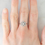 Anello a fiocco di neve in oro bianco 14K con diamanti (0.36ctw ca.), anni ‘70