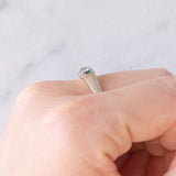 Veretta antica in oro giallo 14K con smeraldi (0.30ctw ca.) e diamanti (0.30ctw ca.), anni ‘20/‘30