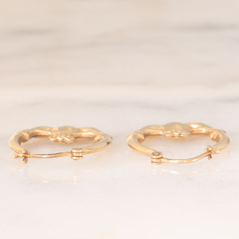 Orecchini Claddagh vintage in oro giallo 9K