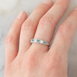 Veretta vintage in platino con alessandriti (0.43ctw) e diamanti (0.51ctw), anni ‘80/‘90