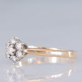 Anel vintage em ouro amarelo 9K com diamantes lapidados brilhantes (0.21ctw aprox.), ano 1977