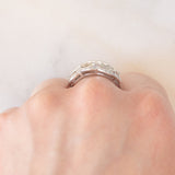 Anello “pianta con foglie” in platino con diamanti (1.50ctw), anni ‘90/anni ‘2000
