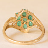 Anello vintage in oro giallo 14K con smeraldi (1.20ctw ca.), anni ‘70