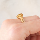 Anello vintage in oro giallo 9K con sfeni (1.52ctw)