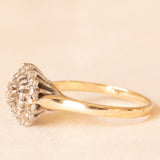 Vintage-Blumenring aus 9-karätigem Gelb- und Weißgold mit Diamanten (ca. 0.25 ctw), 1986