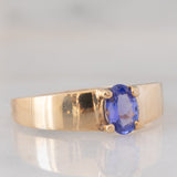 Solitario vintage in oro giallo 9K con tanzanite (0.70ct ca.)