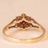 Vintage 9K Yellow Gold Flower Ring with Garnets (0.30ctw approx.)