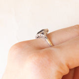 Art-Deco-Ring aus Platin und 18 Karat Weißgold mit Saphir und Rosettendiamant, 30er Jahre
