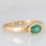 Solitario in oro giallo 9K con smeraldo (0.33ct)