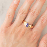 Solitario vintage in oro giallo 9K con tanzanite (0.70ct ca.)