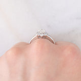 Anello a fiore vintage in platino con diamanti (1.33ctw), anni ‘90