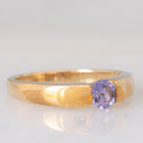 Solitario vintage in oro giallo 9K con tanzanite (0.57ct ca.)