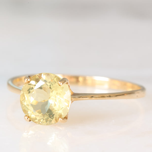 Solitario vintage in oro giallo 9K con quarzo (1.50ct ca.), anni ‘90